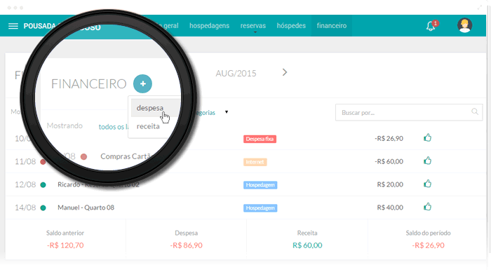 Controle financeiro para hotéis e pousadas